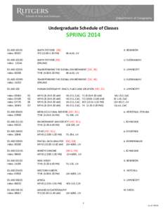 Undergraduate Schedule of Classes  SPRING[removed]:450:101:01 Index: 00237