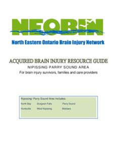 Nipissing Parry sound ABI Services and Community Resource Guide