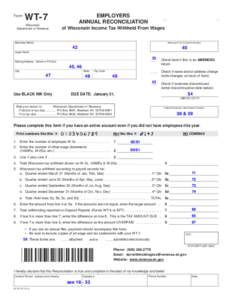 Software Developers E-File WT-7 | Employers Annual Reconciliation of WI Income Tax Withheld from Wages