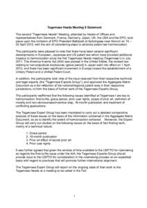 Tegernsee Heads Meeting II Statement The second 