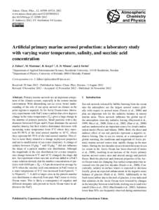 Liquid water / Physical quantities / Particulates / Chemical oceanography / Physical oceanography / Seawater / Properties of water / Cloud condensation nuclei / Saline water / Chemistry / Water / Matter