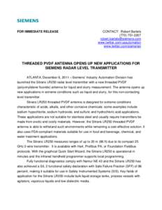 FOR IMMEDIATE RELEASE  CONTACT: Robert Bartelswww.twitter.com/usautomation