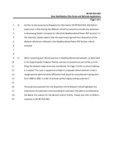SR‐NP‐NLH‐064  Rate Stabilization Plan Rules and Refunds Application  Page 1 of 1  1   Q. 