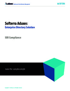 Identity and Active Directory Management  Softerra Adaxes Enterprise Directory Solution SOX Compliance