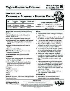 Healthy Weights for Healthy Kids PUBLICATION[removed]Smart Foods Lesson