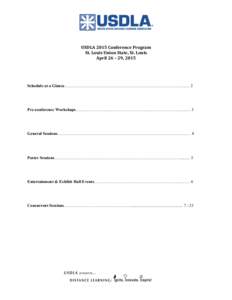    	
   USDLA	
  2015	
  Conference	
  Program	
   St.	
  Louis	
  Union	
  State,	
  St.	
  Louis	
  