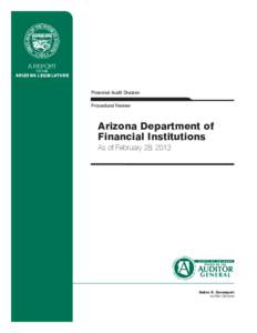 A REPORT TO THE ARIZONA LEGISLATURE  Financial Audit Division