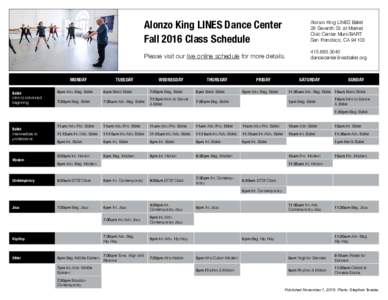 MONDAY Ballet intro to advanced beginning  Alonzo King LINES Dance Center