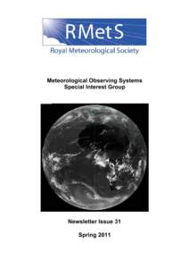 Meteorological Observing Systems Special Interest Group Newsletter Issue 31 Spring 2011