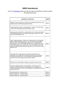 GBRS Amendments (Go to the Publications page and enter the relevant amendment number to retrieve the related documents) AMENDMENT DESCRIPTION