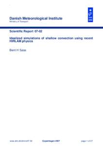 .  Danish Meteorological Institute Ministry of Transport  Scientific Report 07-02