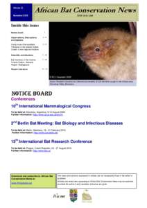 Volume 21 November 2009 African Bat Conservation News ISSN[removed]