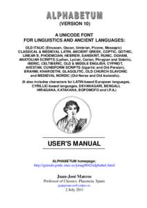 ALPHABETUM Unicode font for ancient scripts
