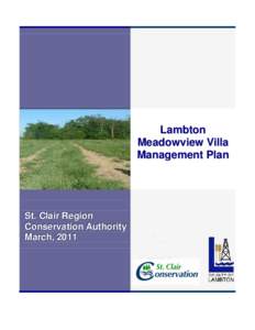 Lambton Meadowview Villa Management Plan St. Clair Region Conservation Authority