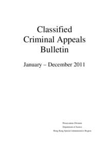 Classified Criminal Appeals Bulletin January – December[removed]Prosecutions Division