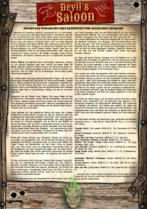 Devil´s Saloon Ein Savage Worlds One Page Abenteuer fuer Deadlands: Reloaded Irgendwo im Nirgendwo, Marshal, da erwartet dich nur der langsame Tod, durch einen dreckigen Apachenpfeil in den Bauch, oder der noch schreckl