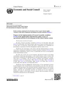 E/2014/L.19  United Nations Economic and Social Council