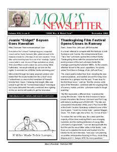 MOM’S Newsletter Volume XIII, Issue 5 “2002 Was A Weird Year”