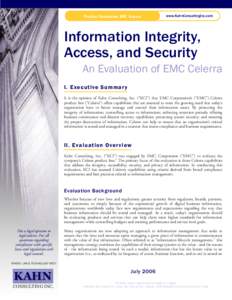Server appliance / Software appliances / EMC Corporation / Data Access in Real Time / CLARiiON / Network-attached storage / Capability-based security / Computer security / Information Lifecycle Management / Computing / Security / Celerra