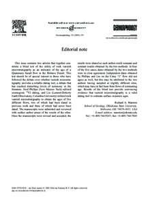 Geomorphologywww.elsevier.com/locate/geomorph Editorial note This issue contains two articles that together constitute a blind test of the utility of rock varnish microstratigraphy as an indicator of the a