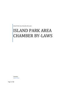 Island Park Area Chamber By-Laws  ISLAND PARK AREA CHAMBER BY-LAWS  Chamber