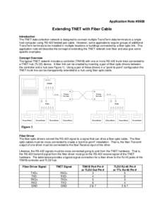 Application Note #9908  Extending TNET with Fiber Cable Introduction The TNET data collection network is designed to connect multiple TransTerm data terminals to a single host computer using RS-422 twisted pair cable. Ho