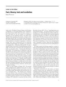 Evolutionary biology / Knowledge / Scientific method / Evolution as fact and theory / Evidence of common descent / Hypothesis / Evolution / Phylogenetics / Charles Sanders Peirce / Science / Philosophy of science / Creationist objections to evolution