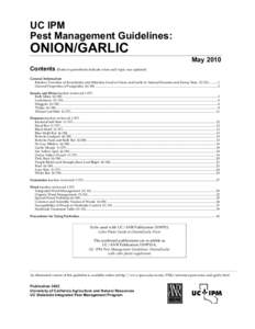 UC IPM Pest Management Guidelines: ONION/GARLIC  May 2010