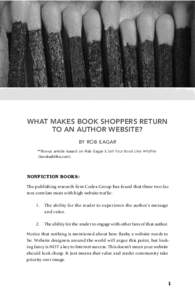 What makes book shoppers return to an author website? by Rob Eagar **Bonus article based on Rob Eagar’s Sell Your Book Like Wildfire (bookwildfire.com)