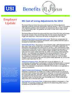 Benefits  cus October | 2011  Employer