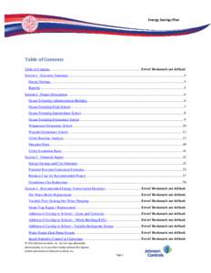 Energy Savings Plan  Table of Contents Table of Contents......................................................................................................... Error! Bookmark not defined. Section 1. Executive Summary 