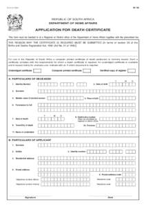 BI 132  G.P.-SREPUBLIC OF SOUTH AFRICA DEPARTMENT OF HOME AFFAIRS