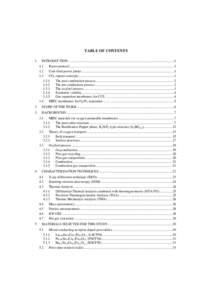 TABLE OF CONTENTS 1 INTRODUCTION ............................................................................................................................1 1.1 Kyoto protocol ..........................................