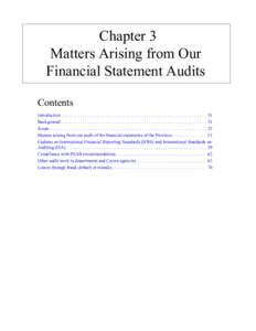 Chapter 3 Matters Arising from Our Financial Statement Audits Contents Introduction . . . . . . . . . . . . . . . . . . . . . . . . . . . . . . . . . . . . . . . . . . . . . . . . . . . . . . . . . . . . . . . 51 Backgro