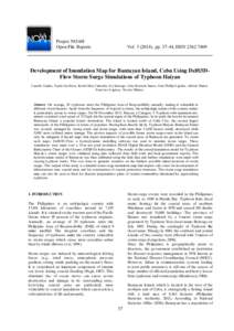 Project NOAH Open-File Reports Vol), pp, ISSNDevelopment of Inundation Map for Bantayan Island, Cebu Using Delft3DFlow Storm Surge Simulations of Typhoon Haiyan