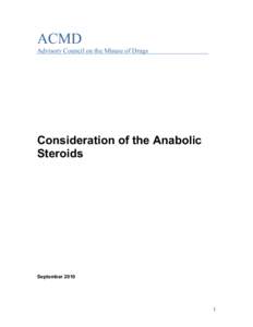 ACMD Advisory Council on the Misuse of Drugs Consideration of the Anabolic Steroids