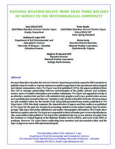 National Weather Digest / National Weather Service / National Oceanic and Atmospheric Administration / National Weather Association / Weather forecasting / Royal Meteorological Society / Atmospheric sciences / Climatology / Meteorology