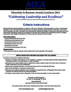 MEA  Minority Enterprise Advocate Minorities In Business Awards Luncheon 2014