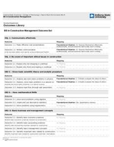 Workspace Requirement - Outcome Sets