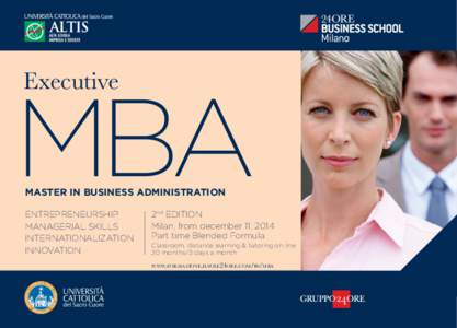 Executive  MBA MASTER IN BUSINESS ADMINISTRATION ENTREPRENEURSHIP MANAGERIAL SKILLS