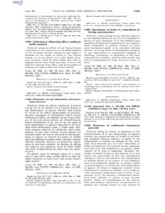 Page 427  TITLE 18—CRIMES AND CRIMINAL PROCEDURE information or speculation in securities affecting Reconstruction Finance Corporation’’ and 1908 ‘‘Disclosure of information by National Agricultural Credit Corp