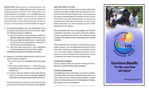 Survivors Benefit leaflet for printing.pmd