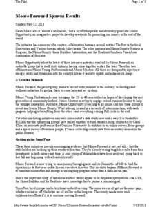 | The Pilot  Page 1 of 1 Moore Forward Spawns Results Sunday, May 12, 2013