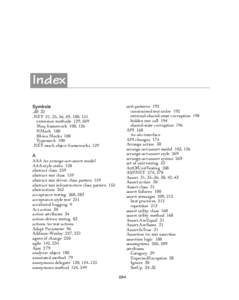 Index anti-patterns 192 constrained test order 192 external-shared-state corruption 198 hidden test call 194 shared-state corruption 196