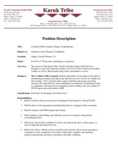 Microsoft Word - Job Posting - Certified AOD Counselor (Happy Camp Orleans).doc.docx
