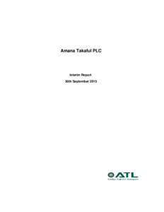 Amana Takaful PLC  Interim Report 30th September 2015  STATEMENT OF FINANCIAL POSITION