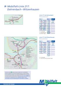 »	Mobilfalt-Linie 217:  Dohrenbach – Witzenhausen Linie 217 ab Dohrenbach  ◂