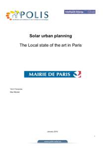 Solar urban planning The Local state of the art in Paris Yann Françoise Elsa Meskel