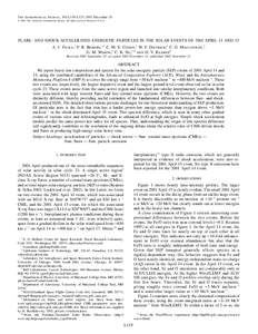 The Astrophysical Journal, 581:L119–L123, 2002 December 20 䉷 2002. The American Astronomical Society. All rights reserved. Printed in U.S.A. FLARE- AND SHOCK-ACCELERATED ENERGETIC PARTICLES IN THE SOLAR EVENTS OF 200