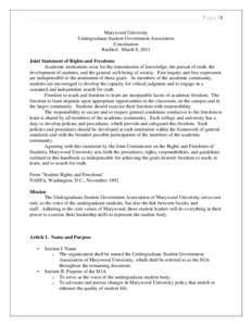 Student governments in the United States / Article One of the United States Constitution / United States Senate / UMSL Student Government Association / Government / Government of Thailand / National Assembly of Thailand